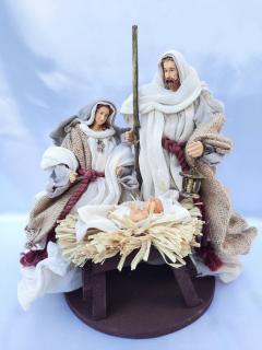 Święta Rodzina - Zestaw bożonarodzeniowy SR26R - Figurki w ubraniu do szopki betlejemskiej szopka bożonarodzeniowa,  stajenka betlejemska,  ładne figurki do szopki