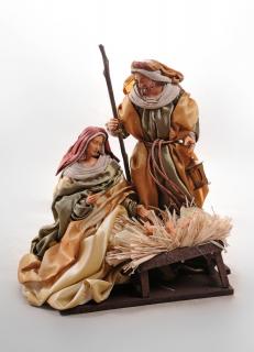 Święta Rodzina - Zestaw bożonarodzeniowy SR36B - Figurki w ubraniu do szopki betlejemskiej szopka betlejemska, stajenka bożonarodzeniowa, figurki do szopki