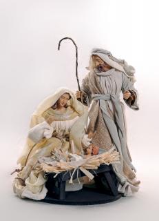 Święta Rodzina - Zestaw bożonarodzeniowy SR36W - Figurki w ubraniu do szopki betlejemskiej szopka bożonarodzeniowa, stajenka betlejemska, figury do szopki