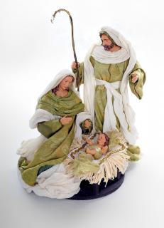 Święta Rodzina - Zestaw bożonarodzeniowy SR36Z -  Figurki w ubraniu do szopki betlejemskiej szopka betlejemska, stajenka bożonarodzeniowa, figurki do szopki