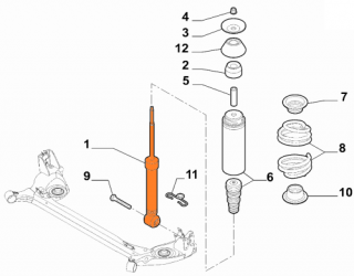 Amortyzator tylny Fiat Bravo II Sport