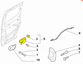 Klamka rączka drzwi przesuwnych prawych Fiat Doblo 2015-2023