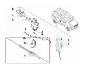 Linka zamka drzwi przesuwnych lewych Fiat Doblo 09-15