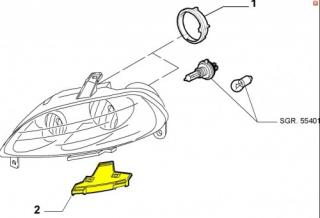Mocowanie ślizg reflektora lewego Fiat Croma 05-08