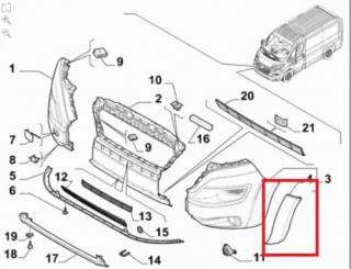 Nakładka na zderzak str. Lewa Fiat Ducato 2014-