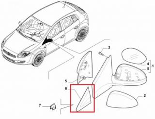 Nakładka trójkąt lusterka prawa Fiat Bravo II