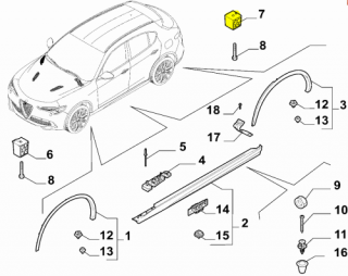 Podstawka guma progu pod podnośnik Alfa Romeo Stelvio