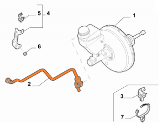 Przewód serwa hamulca Alfa Romeo Mito Fiat Punto Evo 1.4 Tjet