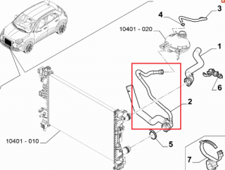 Przewód układu chłodzącego Fiat 500X 1.6 jtdm