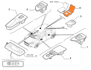 Przycisk grzania foteli Fiat Grande Punto Evo My