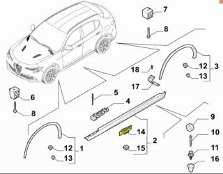 Spinka listwy progowej Alfa Romeo Stelvio