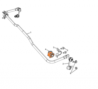 Tuleja guma stabilizatora tylnego Fiat Freemont Dodge Journey