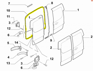 Uszczelka drzwi tylnych Fiat Scudo 270 2007-2016