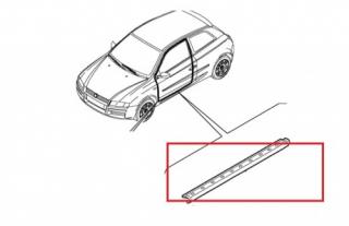 Uszczelka progowa drzwi przód Fiat Stilo 5D