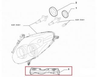 Zestaw naprawczy reflektora strona lewa Fiat Doblo 2015-