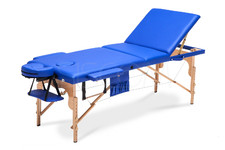 Łóżko do masażu 3 segmentowe niebieskie XXL