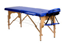Stół, łóżko do masażu 2 segmentowe Niebieskie