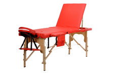 Stół, łóżko do masażu czerwone 3 segmentowe + dodatki + torba gratis