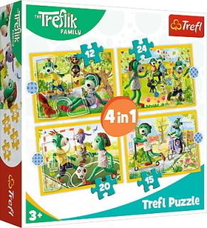 Puzzle 4w1 Wspólne zabawy Treflików Rodzina Treflików