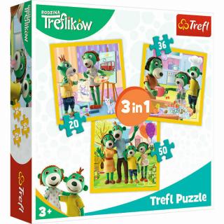 Puzzle Razem jest wesoło 3w1 Rodzina Treflików Trefl