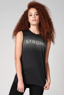 Koszulka sportowa odblaskowa kolor grafitowy STRONG ID Reflective Logo
