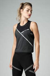 Tank top na siłownie damski szary STRONG ID Align Loose Knit Tank