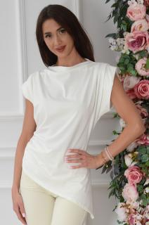 Bluzka asymetryczna wide shoulders krem Ermi Rozmiar: UNI
