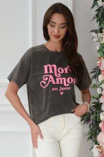 Bluzka T-shirt grafit More Amore Rozmiar: UNI