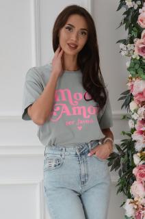 Bluzka T-shirt szara More Amore Rozmiar: UNI