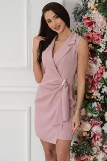 Elegancka sukienka z broszką liliowy róż Artesia Rozmiar: S