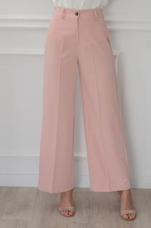 Eleganckie spodnie wide leg w kant retro róż Monro Rozmiar: UNI