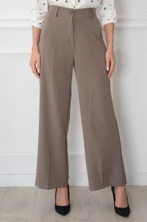 Eleganckie spodnie wide leg w kant taupe Monro Rozmiar: UNI