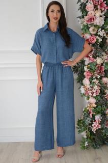 Luźny komplet koszula+spodnie jeans Muttis Rozmiar: S