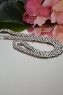 Pasek łańcuszek biżuteryjny z cyrkoniami srebrny Lidy
