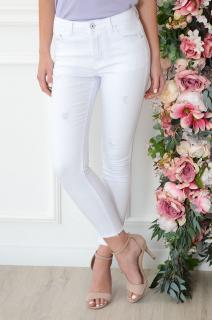 Spodnie jeans przecierane wysoki stan białe Lumino Rozmiar: XS