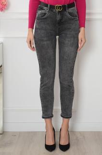 Spodnie jeansowe MOM FIT grafit z paskiem Wiron Rozmiar: L/XL
