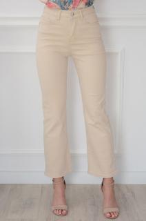 Spodnie jeansowe wysoki stan prosta nogawka beż Mome Rozmiar: XL