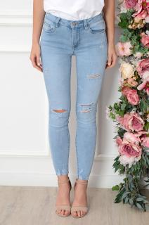 Spodnie jeansowe z dziurami jasny jeans Laos Rozmiar: M