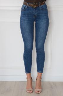 Spodnie rurki jeansowe stretch niebieskie Foks Rozmiar: XS