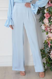 Spodnie satynowe prosta nogawka baby blue Tino Rozmiar: XL