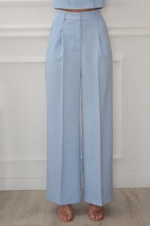 Spodnie wide leg w prążek baby blue Pablino Rozmiar: L