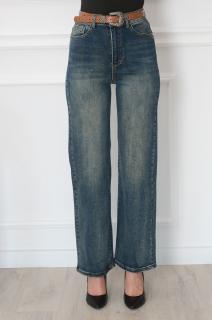 Spodnie wide leg z blaszką vintage denim Manic Rozmiar: L