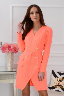 Sukienka dwurzędowa brzoskwinia neon Janet Rozmiar: L