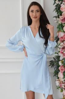 Sukienka kopertowa z satyny baby blue Daria Rozmiar: XL