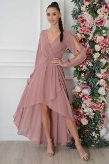 Sukienka maxi asymetryczna rozcięte rękawy retro róż Ottavia Rozmiar: XL