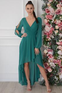 Sukienka maxi asymetryczna rozcięte rękawy zieleń Ottavia Rozmiar: XL