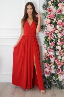 Sukienka maxi brokatowa czerwona Lukrecja Rozmiar: XL