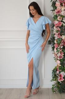 Sukienka maxi kopertowa motylek baby blue Lillian Rozmiar: 2XL