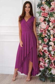 Sukienka maxi szyfonowa asymetryczna purpura Ottavia Rozmiar: M
