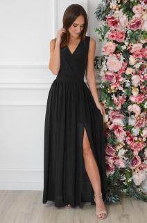 Sukienka maxi szyfonowa czarna Lukrecja Rozmiar: 2XL
